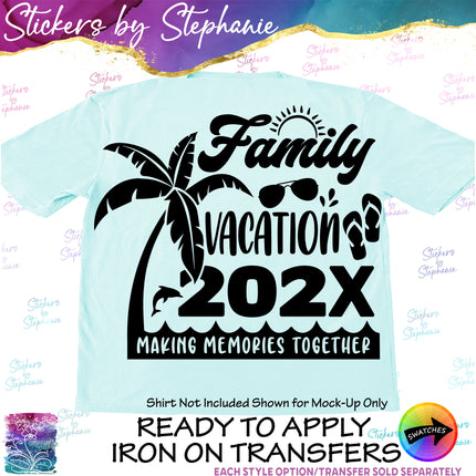 (s03Y-036) Family Vacation Making Memories Together Iron-On Transfer