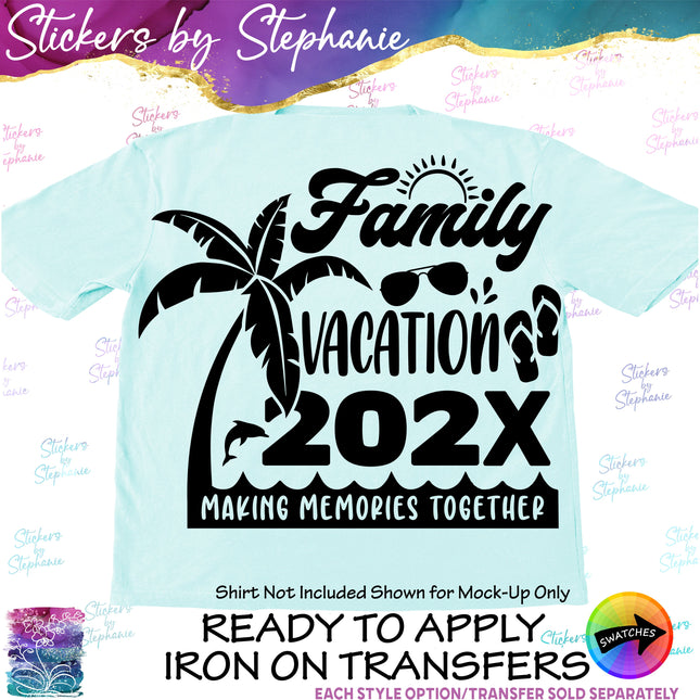 (s03Y-036) Family Vacation Making Memories Together Iron-On Transfer