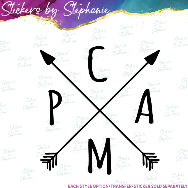 (s03-178) Camp Arrows Iron-On Transfer