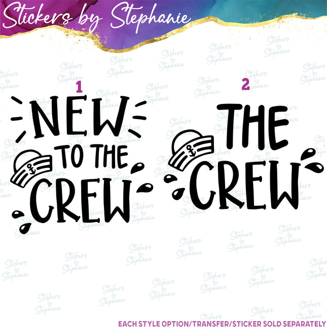(s03-018) New to the Crew Sailor Hat Iron-On Transfer