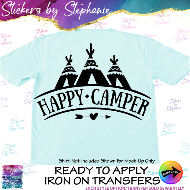 (s03-185) Happy Camper Teepee Iron-On Transfer