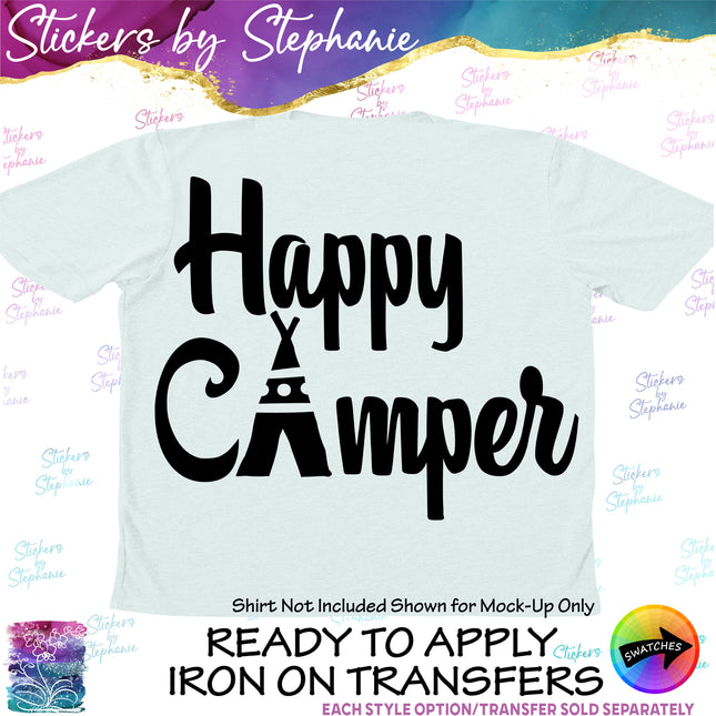 (s03-187) Happy Camper Teepee Iron-On Transfer