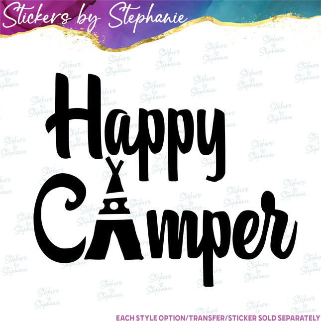 (s03-187) Happy Camper Teepee Iron-On Transfer