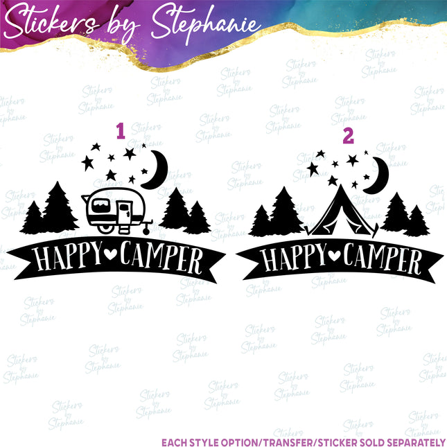 (s03-188) Happy Camper Iron-On Transfer