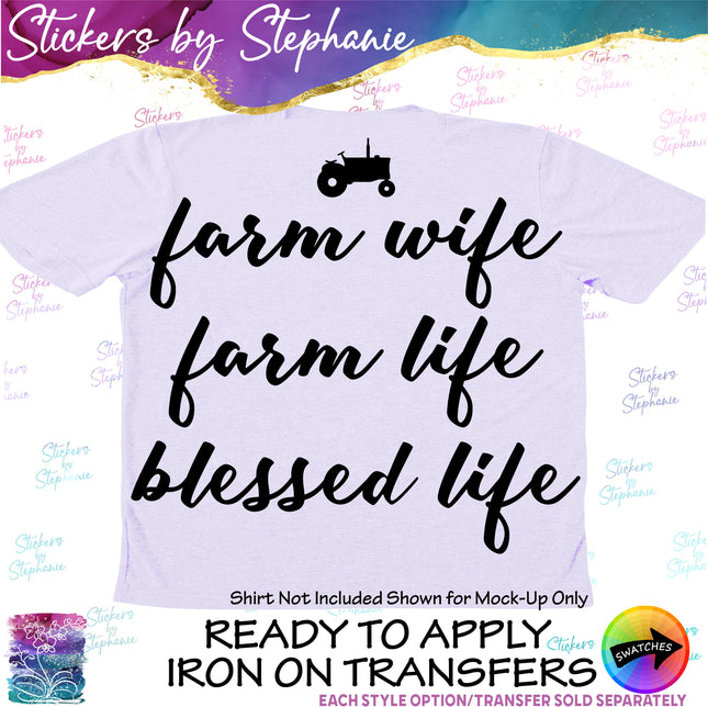 (s03-002) Farm Wife Blessed Life Iron-On Transfer