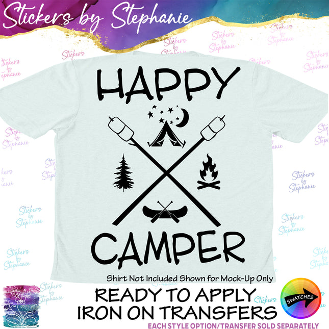 (s03-212) Happy Camper Iron-On Transfer