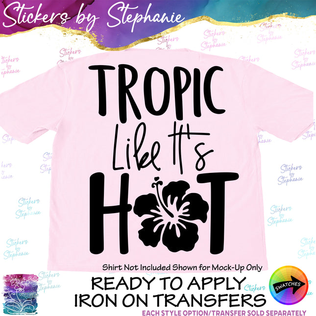 (s03-215) Tropic Like Its Hot Hibiscus Iron-On Transfer
