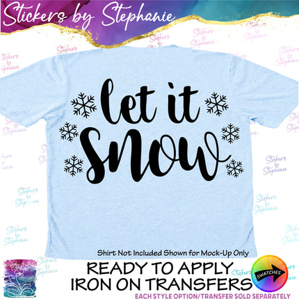(s03-022) Let it Snow Snowflakes Iron-On Transfer