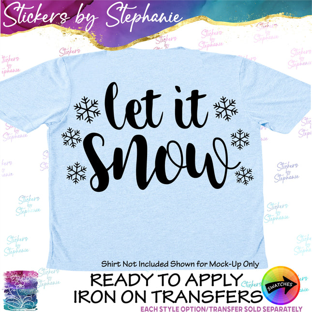 (s03-022) Let it Snow Snowflakes Iron-On Transfer