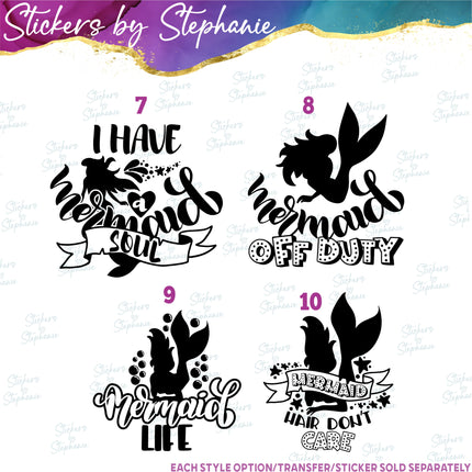 (s03-222) Cutest Mermaid Ever Little Mother Of Dream Big Iron-On Transfer or Sticker