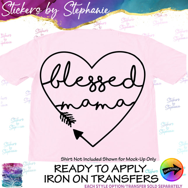 (s03-229) Blessed Mama Iron-On Transfer
