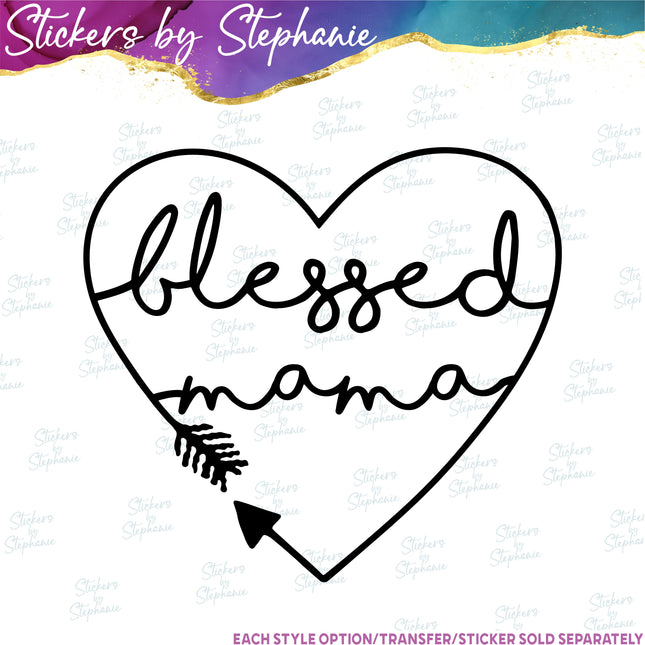 (s03-229) Blessed Mama Iron-On Transfer