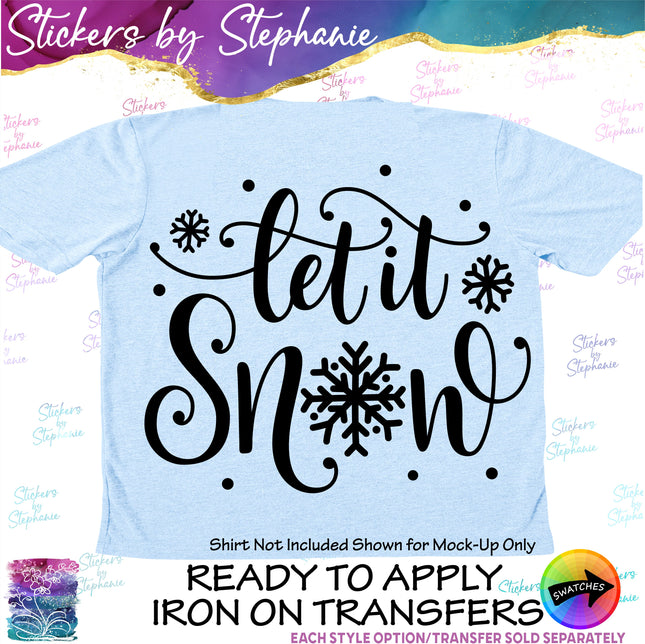 (s03-023) Let it Snow Snowflakes Iron-On Transfer