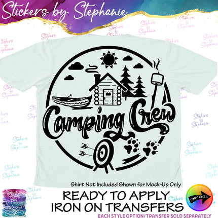 (s03-274) Camping Crew Iron-On Transfer or Sticker
