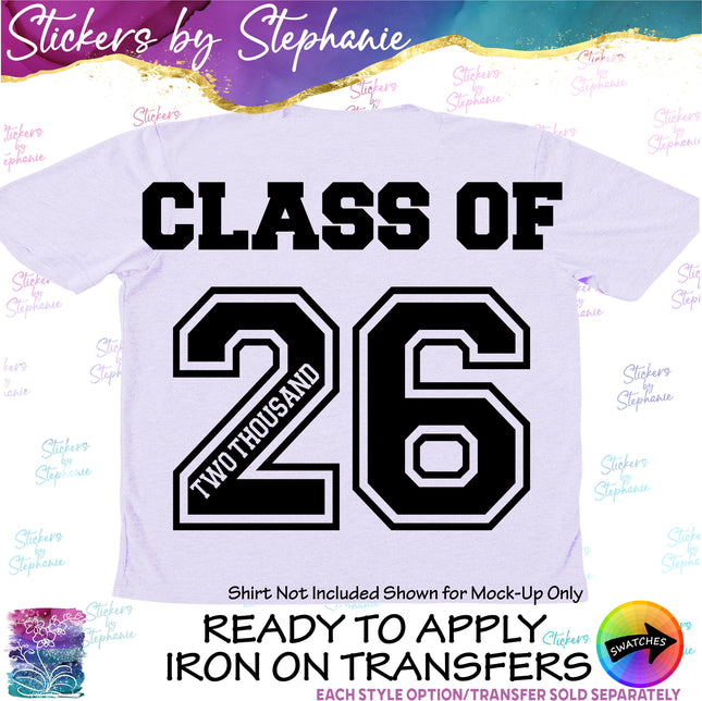 (s03Y-056) Class Of Year Iron-On Transfer