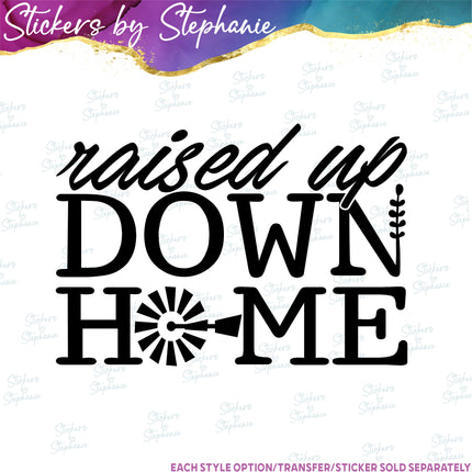 (s03-003) Raised Up Down-Home Iron-On Transfer