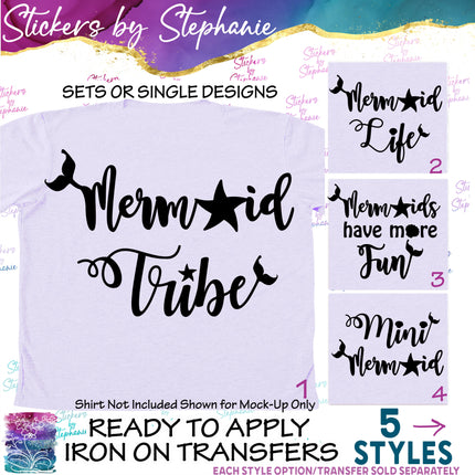 (s03-300) Mermaid Tribe Life Mini Iron-On Transfer