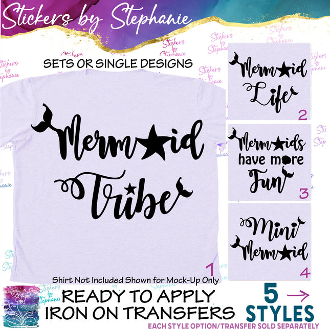 (s03-300) Mermaid Tribe Life Mini Iron-On Transfer