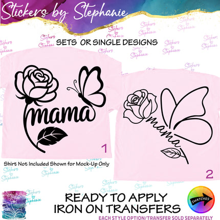 (s03-301) Mama Rose Butterfly Iron-On Transfer or Sticker