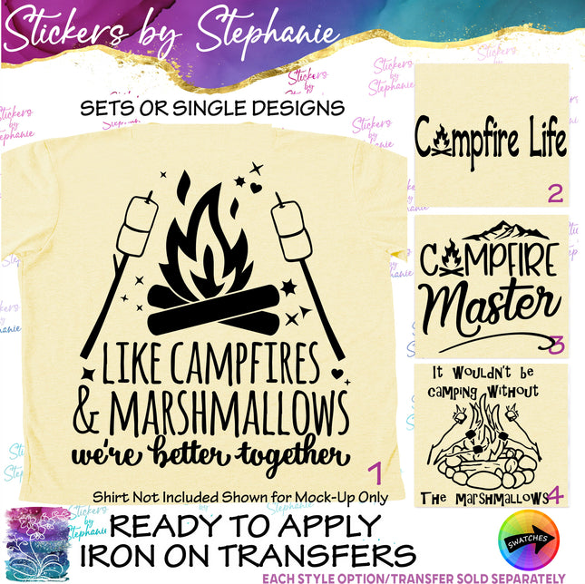 (s03-306) Campfires Marshmallows Campfire Life Master Iron-On Transfer