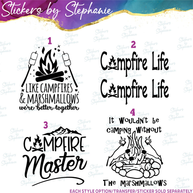 (s03-306) Campfires Marshmallows Campfire Life Master Iron-On Transfer