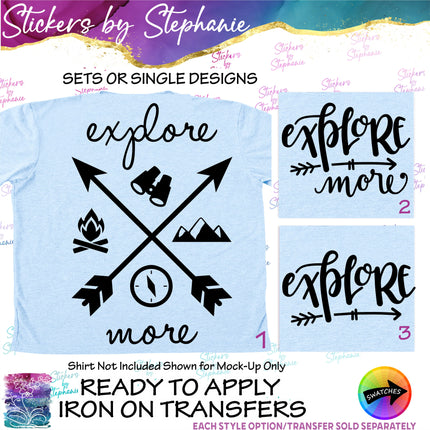 (s03-308) Explore More Iron-On Transfer or Sticker