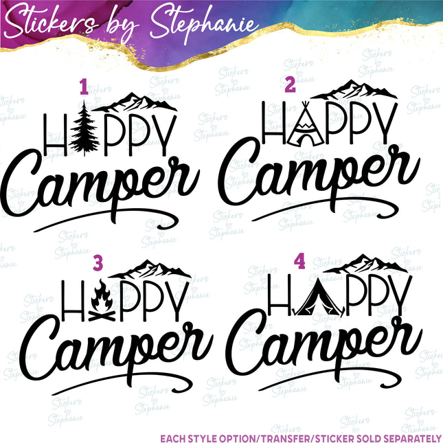 (s03-311) Happy Camper Iron-On Transfer