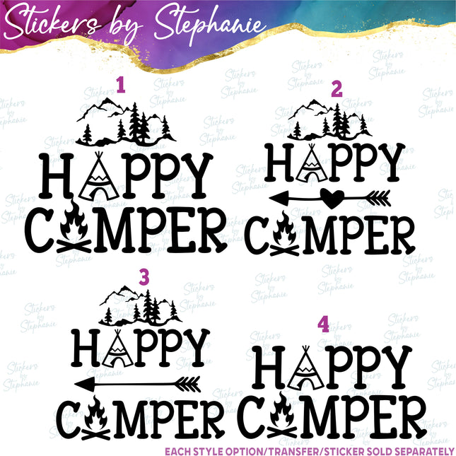 (s03-315) Happy Camper Iron-On Transfer