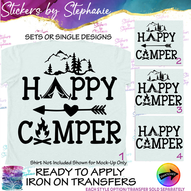 (s03-316) Happy Camper Iron-On Transfer