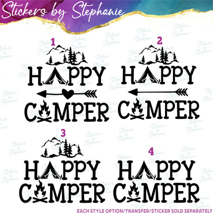 (s03-316) Happy Camper Iron-On Transfer or Sticker
