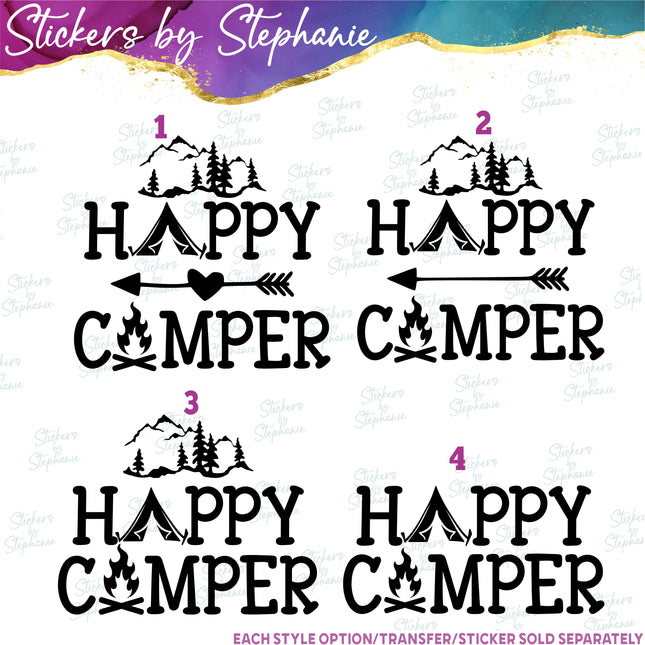 (s03-316) Happy Camper Iron-On Transfer
