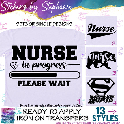(s03-323) Nurse In Progress Bear Superhero Iron-On Transfer or Sticker