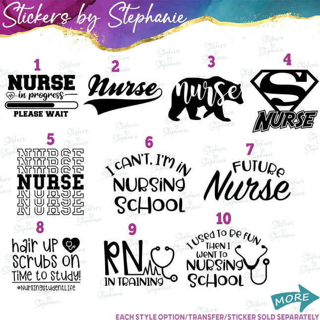 (s03-323) Nurse In Progress Bear Superhero Iron-On Transfer or Sticker