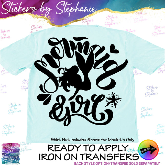 (s03-334) Mermaid Girl Iron-On Transfer