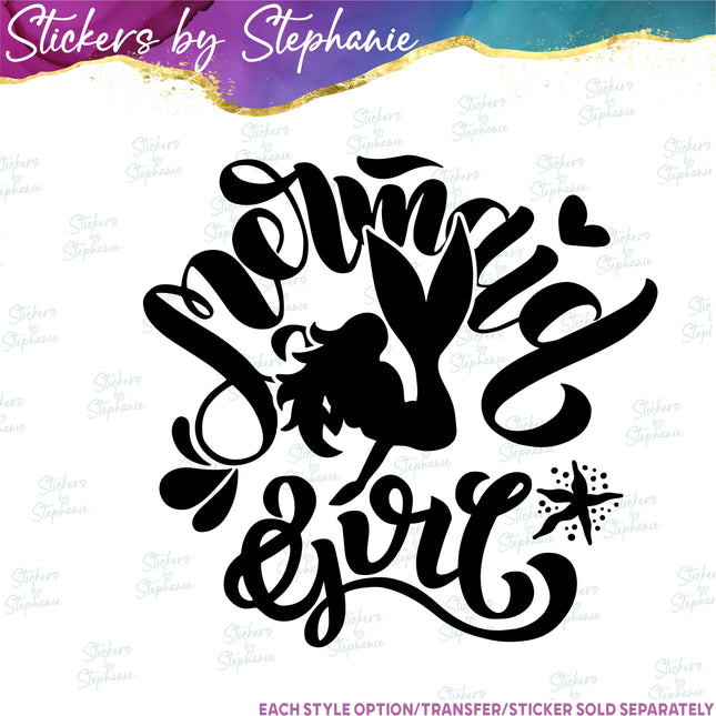 (s03-334) Mermaid Girl Iron-On Transfer