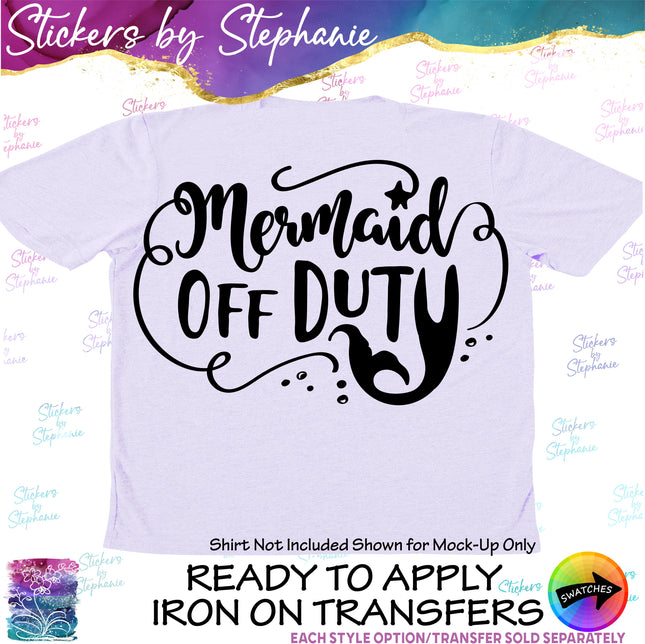 (s03-336) Mermaid Off Duty Iron-On Transfer