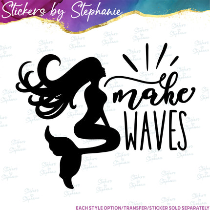 (s03-338) Make Waves Mermaid Iron-On Transfer