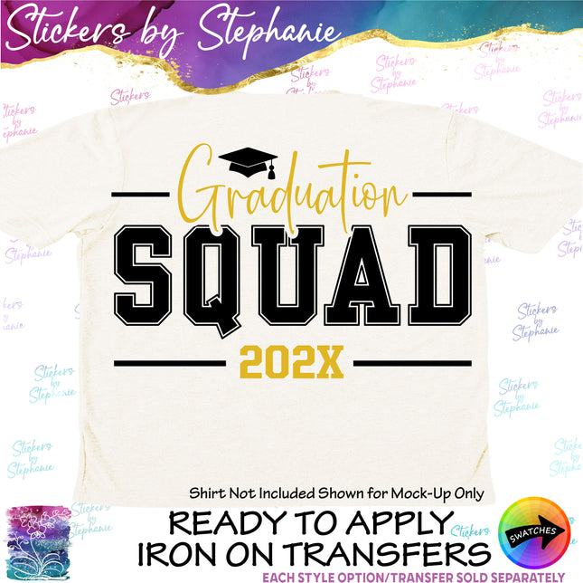 (s03Y-058) Graduation Squad Year Iron-On Transfer