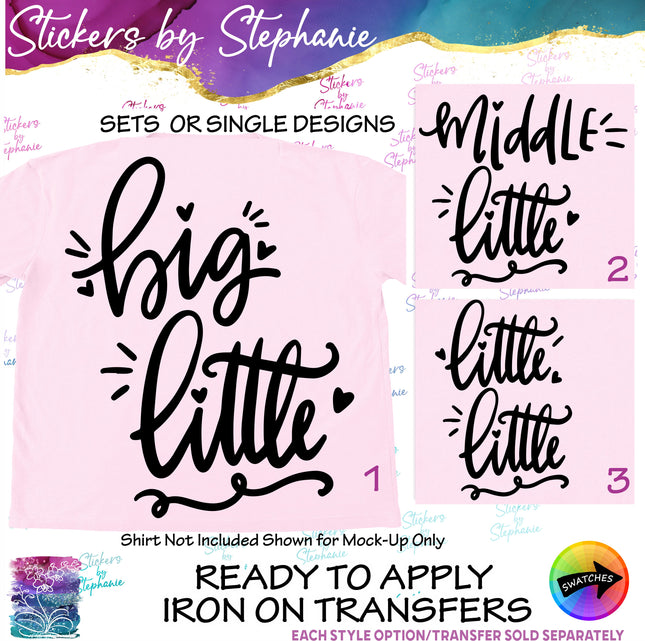 (s03-346) Big Middle Little Iron-On Transfer or Sticker