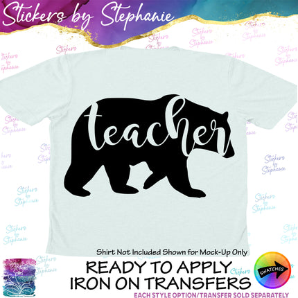 (s03-349) Teacher Bear Iron-On Transfer
