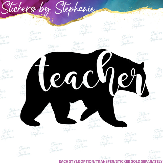 (s03-349) Teacher Bear Iron-On Transfer