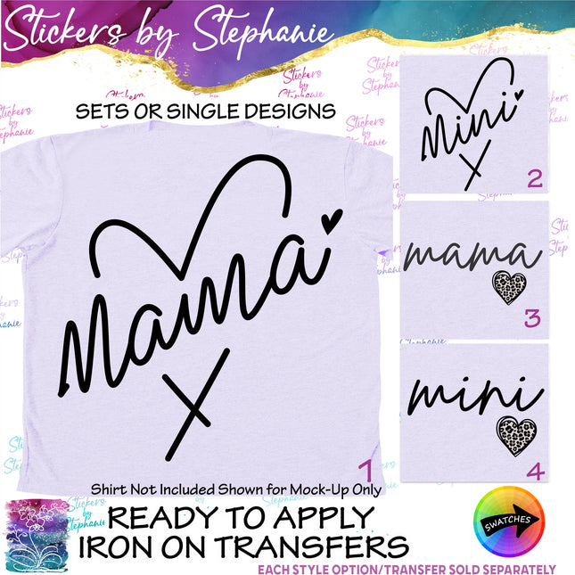 (s03-035) Mama Mini Heart Iron-On Transfer