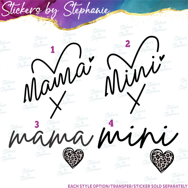 (s03-035) Mama Mini Heart Iron-On Transfer