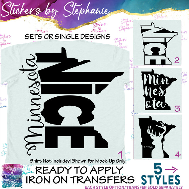(s03-355) Minnesota Nice Love Iron-On Transfer