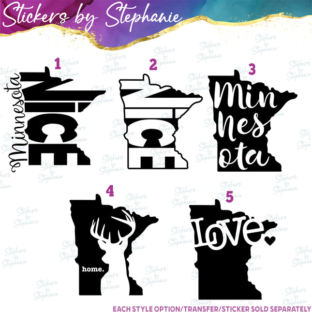 (s03-355) Minnesota Nice Love Iron-On Transfer