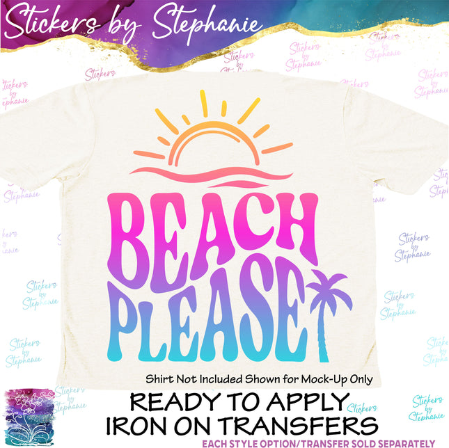 (s03-036) Beach Please Iron-On Transfer