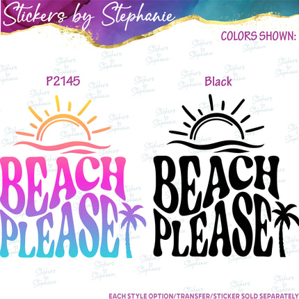 (s03-036) Beach Please Iron-On Transfer