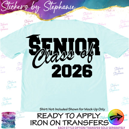 (s03Y-059) Senior Class of Year Iron-On Transfer