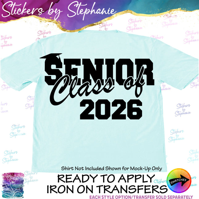 (s03Y-059) Senior Class of Year Iron-On Transfer