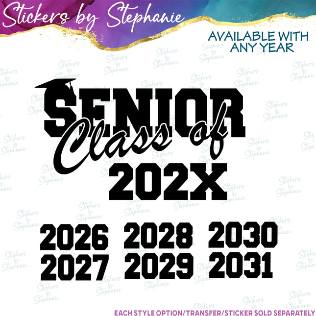 (s03Y-059) Senior Class of Year Iron-On Transfer